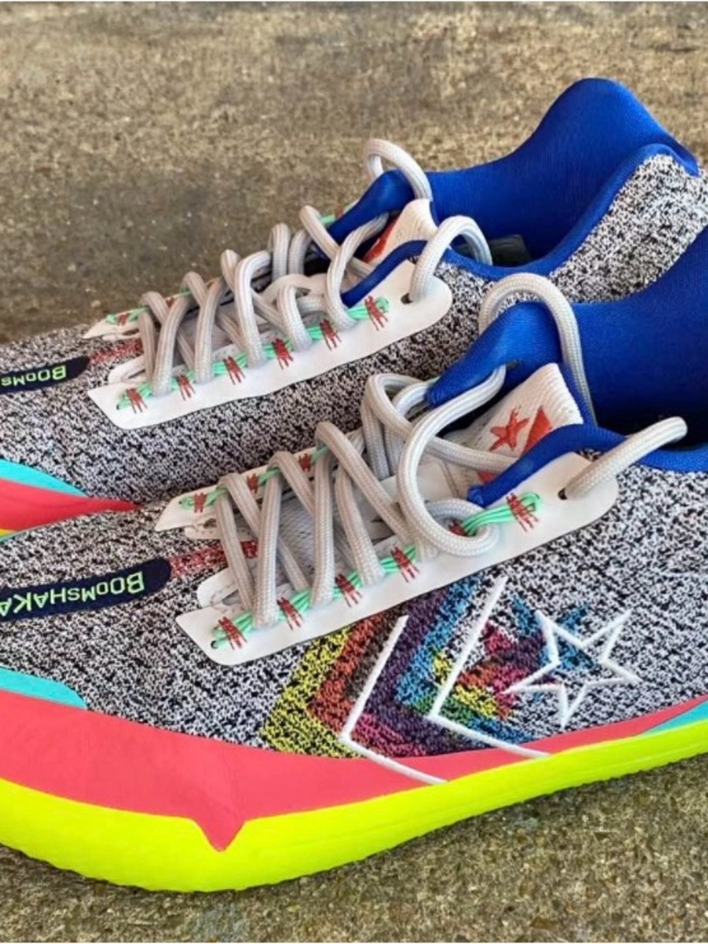 Converse Kids Blue, Neon Yellow & Coral Athletic Sneakers